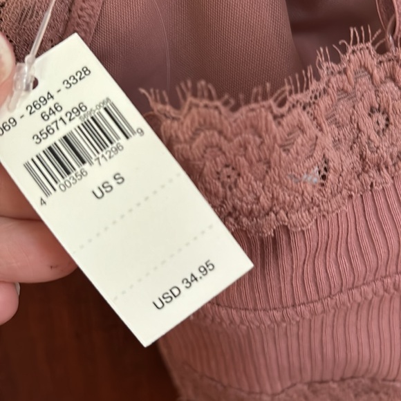 NWT Aerie Ribbed Eyelash Lace Trim Longline Bralette - Picture 5 of 7